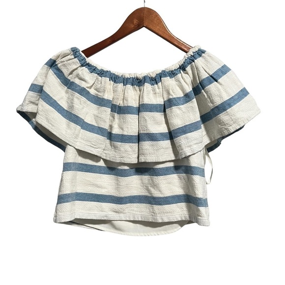 Mara Hoffman x Revolve Off Shoulder Ruffle Set in 
Novelty Stripe, New with Tags - Picture 4 of 10